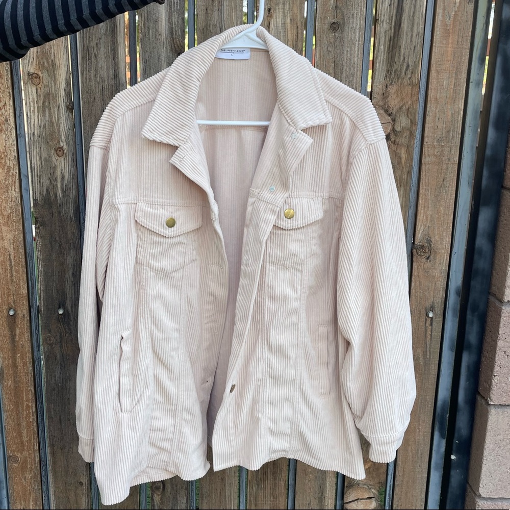 Thelifestyledco Corduroy Cream Jacket